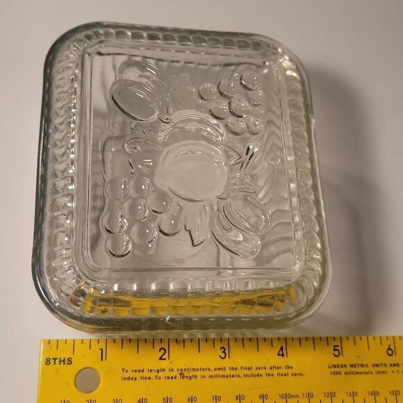 Vintage Federal Refrigerator Dish w/lid Ribbed Clear Depression Glass Fruit - Picture 4 of 8